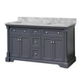 thumbnail image 2 of Sydney 60" Double Bathroom Vanity with Marine Gray Cabinet and Carrara Marble Top, 2 of 6