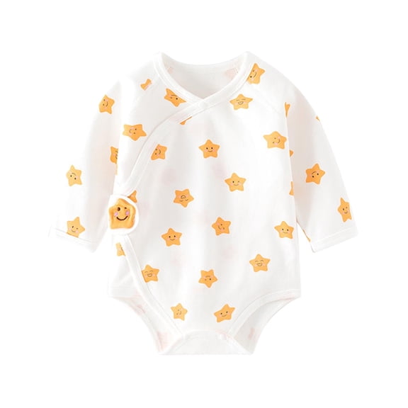 Akafmk Newborn Boys Infant Girls Bodysuits,Fall Winter Cottons Bodysuits Pajamas,Long Sleeve Bodysuits Graphic Print Casual Onesie Outfits Round Neck Romper Jumpsuit Toddler Boys Clothing 6-9 Months