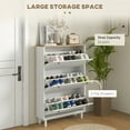 thumbnail image 4 of HOMCOM Armoire à Chaussures avec 3 Tiroirs Basculants pour 24 Paires de Chaussures, Blanc, 4 of 10