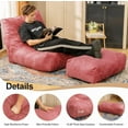 thumbnail image 6 of Hmlinktt Comfy Bean Bag Chair with Ottoman – Memory Foam Bean Bag Sofa & Footstool for Living Room, Bedroom & Apartment, 6 of 9