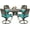 Ocean Blue, variant on MEETWARM 5-Piece Outdoor Patio Dining Set, All-Weather Cast Aluminum Patio Conversation Set with 4 Cushions Swivel Rocker Chairs for Backyard Garden Deck and 35.4" Round Table, Chili Red