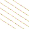 thumbnail image 3 of Cadena de cable de acero inoxidable Uxcell de 2 m/6.6 pies, cadena de eslabones dorados con cuentas de esmalte satelital para hacer joyas, rosa, 3 of 5