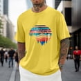 thumbnail image 2 of IWRICH Men's Casual Crew Neck Oversize T Shirts Graphic Printed Short Sleeve Plus Size Tshirts Casual Loose Fit Summer Tops Yellow XS, 2 of 4