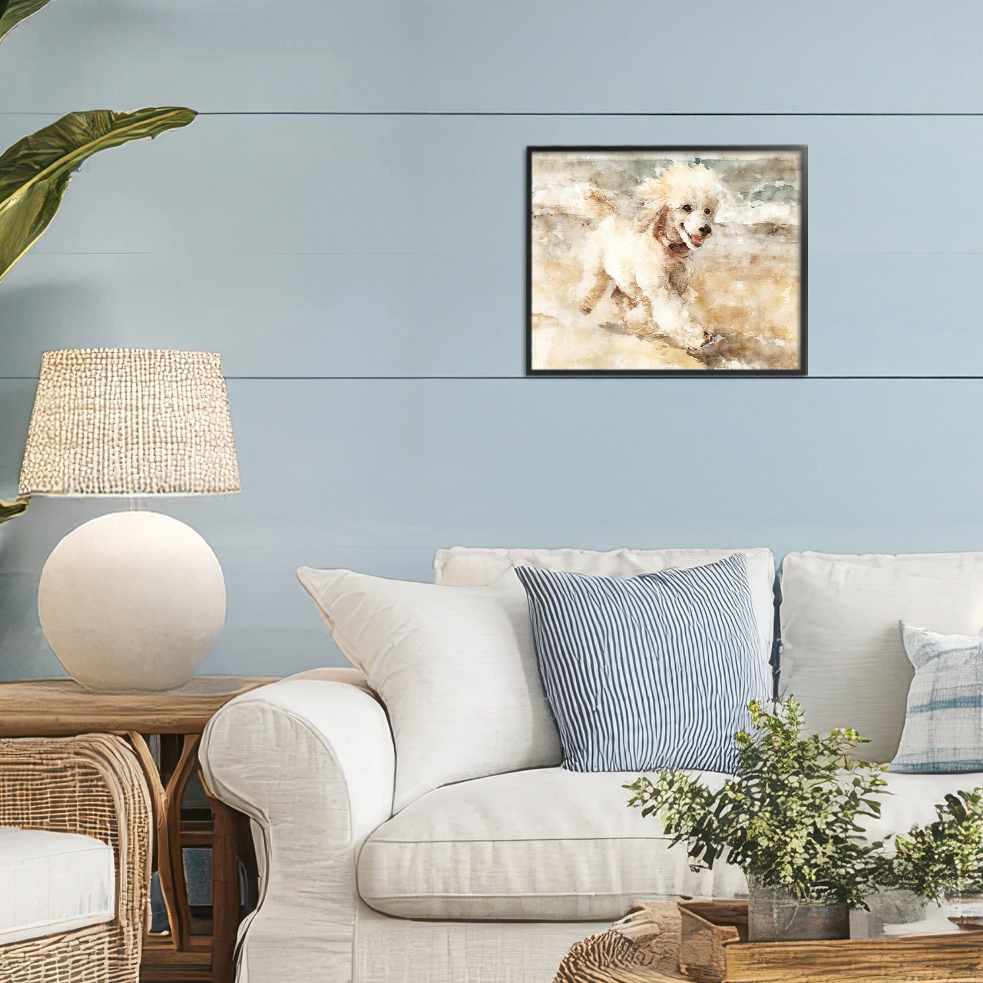 Stupell Industries Coastal Breeze & Poodle Black Framed Giclee Art, design by Svetlana Aleynikova