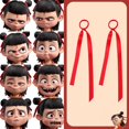 thumbnail image 2 of New Nezha Head Rope Red Ribbon Hair Rope Same Style Headdress Competition Event Hair Accessories, 2 of 7