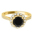 thumbnail image 3 of Aonejewelry 1.25 Ct. Ttw Black Diamond Wedding Engagement Ring In 10k Solid Yellow Gold, 3 of 4