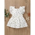 thumbnail image 2 of Blotona Baby Girl Romper Dress Cotton Linen Floral Sleeveless Ruffles Bodysuit Playsuit, 2 of 8