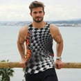 thumbnail image 6 of Pofeuu Butterflies Optical Illusion Print Men's Workout Tank Tops Sleeveless Muscle Gym Shirt Quick Dry-4X-Large, 6 of 7