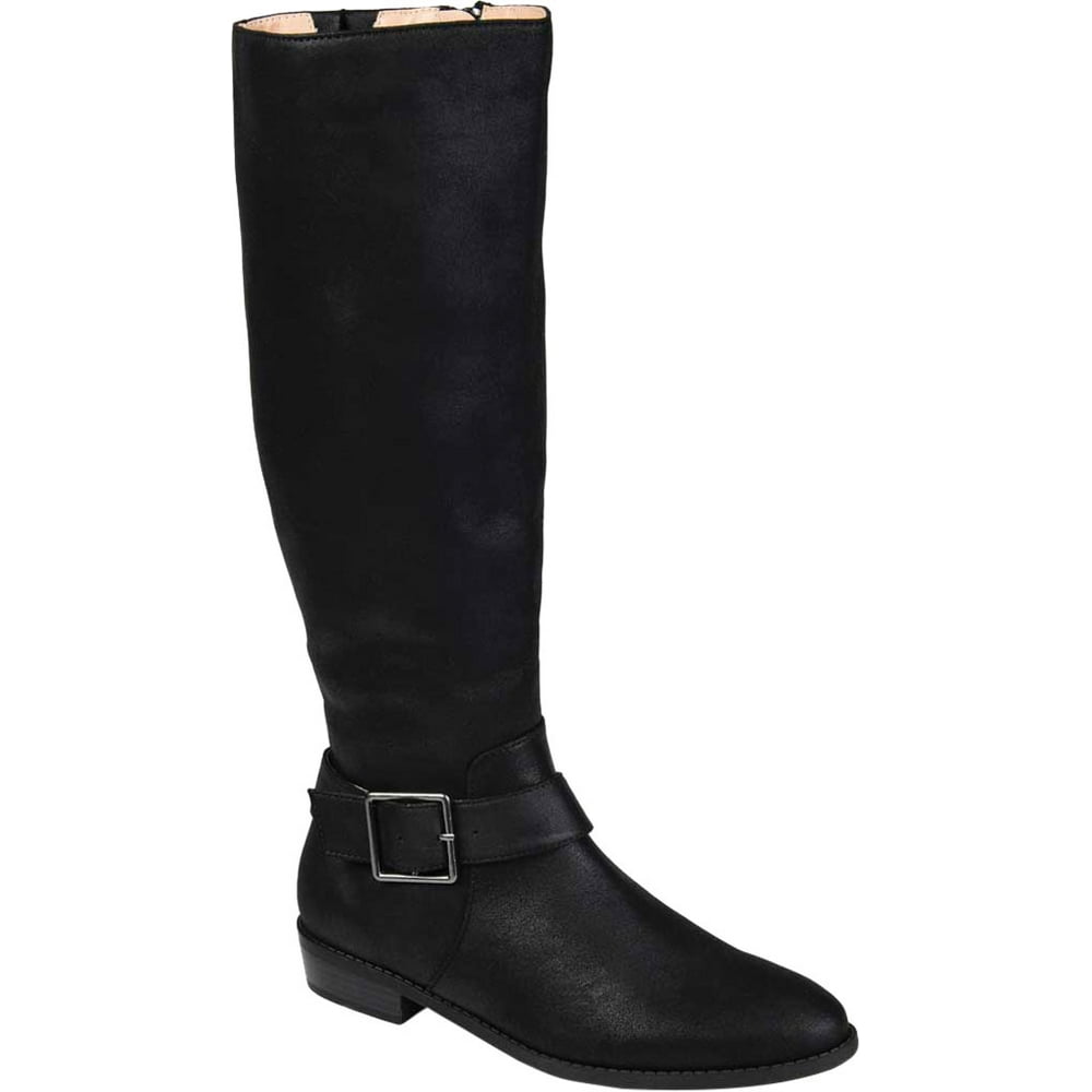 Journee Collection - Women's Journee Collection Winona Wide Calf Knee High Boot Black Distressed