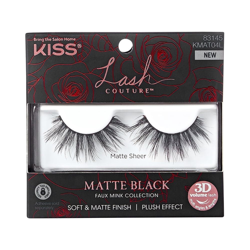 KISS Lash Couture Matte Black Wimpern – Matte Silk, Dramatischer Look