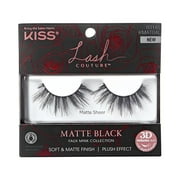 KISS Lash Couture Matte Black Faux Mink, Matte Sheer, False Eyelashes