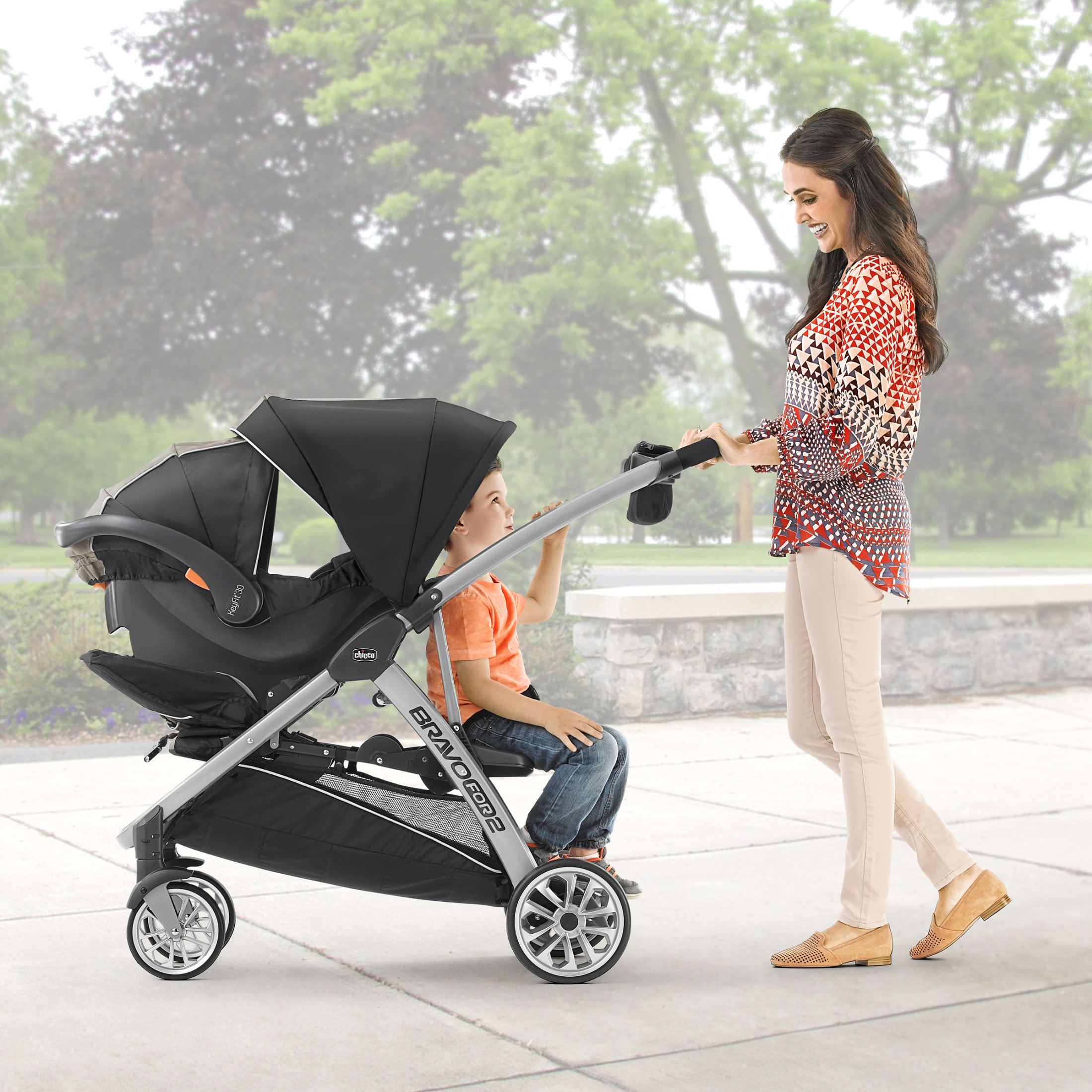 Chicco BravoFor2 Standing/Sitting Double Stroller - Iron (Black/Grey) - image 3 of 11