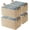 4 Beige, variant on Linen Closet Organizer Storage Bin with Steel Frame, Stackable Fabric Jeans Baskets for Shelves, 4 Packs Foldable Wardrobe Clothes Box for Sweater Pants Towel Shirt Storage, 23L Gray
