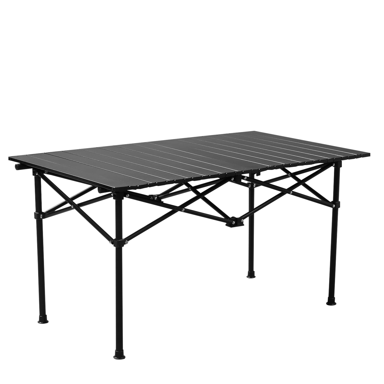 Portable Folding Camping Table, Ultralight Collapsible Table Outdoor Camp Table for Travel Hiking Backyard BBQ Party, Black/47x20in