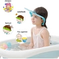 thumbnail image 2 of Gorro de ducha para bebé azul, gorros de baño con visera ajustable, protector de sombrero de champú, visera de baño para bebé, protege los ojos y oídos de los niños, gorro de ducha lindo Rojo Verde, 2 of 5