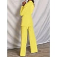 thumbnail image 5 of Pants Suits for Women Dressy 2 Piece Business Casual Lapel Long Sleeve Open Front Blazer Pants Suit Set Yellow M, 5 of 6
