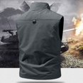 thumbnail image 6 of BRGZLK Men's Vests Casual Lightweight Zip Up Multi-Pocket Solid Color Vest Waterproof Breathable Waistcoat, 6 of 6