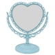 thumbnail image 1 of EeaseMX Espejo de tocador de sobremesa con aumento de doble cara y rotación de 360 grados (forma de corazón, azul), 1 of 7