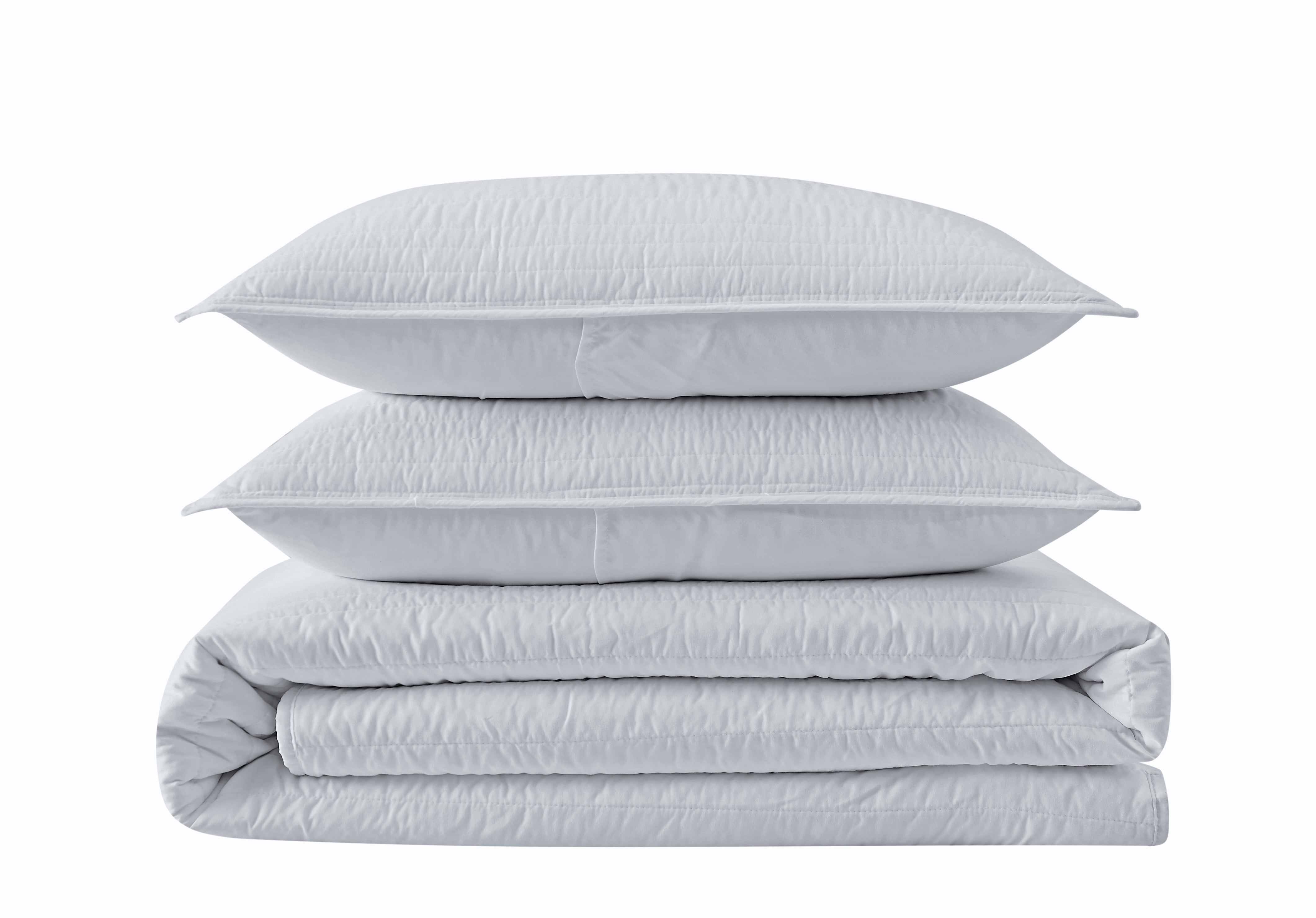 Truly Calm Antimicrobial 100% Microfiber Polyester Grey 2-Piece Twin XL Quilt Set, Solid Casual themed, Adult Bedding, OEKO-TEX Certified