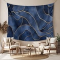 thumbnail image 2 of Navy Blue Marble Small Tapestry for Bedroom Wall Hanging Tapestry, Modern Golden Geometric Abstract Ceiling Backdrop Tapestries Poster Blanket Wall Decor for Teens Room Living Room Dorm 23" x 28", 2 of 8