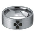 thumbnail image 2 of Tungsten Directional Pad Buttons Gaming Controller Band Ring 8mm Men Women Comfort Fit Gray Flat Cut Brushed Polished, 2 of 4