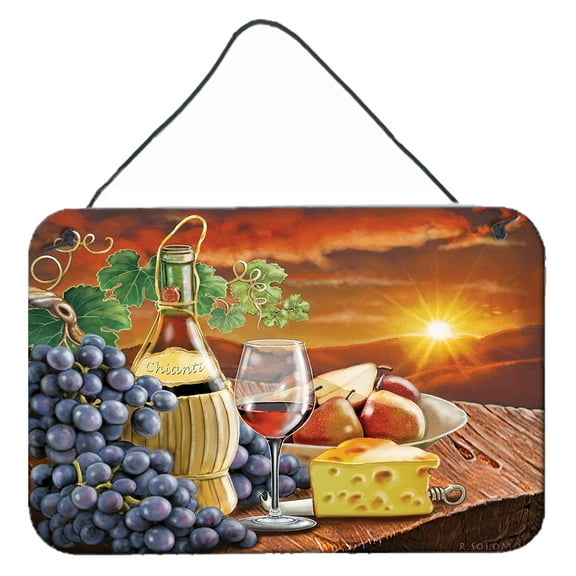 Carolines Treasures PRS4029DS812 Chianti Pears Wine and Cheese Wall or Door Hanging Prints  8x12 multicolor