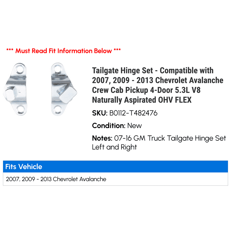 Tailgate Hinge Assembly A-Premium Rear Tailgate Hinge Set (4-PC) For Chevrolet Silverado & GMC Sierra 1500-3500 Models Pickup Truck Hinges