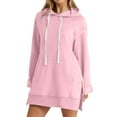 thumbnail image 2 of HLKJKLS Hoodies For Women Fashion Casual Warm Long Sleeve O Neck Soft Solid Winter Sweatshirt Tops Pink S-5Xl, 2 of 7