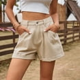 thumbnail image 2 of Nestiefly Womens Bermuda Summer Shorts 2026 Casual High Waisted Pleated Beach Vacation Denim Shorts with Pockets Beige XL, 2 of 6
