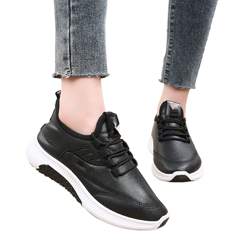 winter dress sneakers Women Waterproof Leather Elastic No Tie Lace Up Warm Fleece Lined Lightweight Cushion Walking Shoes size 8S Yellow Down The Aisle US Size:XS - US 2