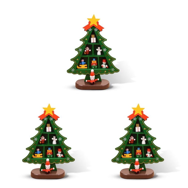 Bewildely de Decoración de árbol de Navidad Adorno de Muñeca Centro de Decoración Metal Craft Farmhouse Decorativo Verde S 3Conjunto