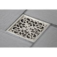 thumbnail image 2 of Kingston Brass BSF9771BN Watercourse Scroll 4-Inch Brass Square Grid Shower Drain with Hair Strainer in Brushed Nickel, 2 of 7