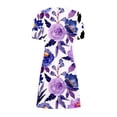 thumbnail image 5 of Vestido casual de mujer con hombros descubiertos y mangas cortas con estampado de espalda para adelgazar Fridja  bnh1222, 5 of 5