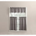 thumbnail image 2 of No. 918  Martine Solid Microfiber 3-piece Kitchen Curtain Valance and Tiers Set, 2 of 5