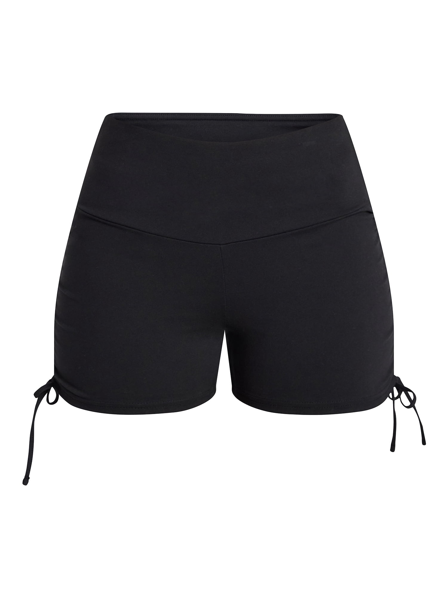 No Boundaries Ruched Side Bike Shorts, 4" Inseam, Women’s XXS-XXL