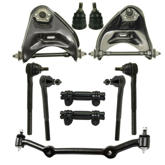 11 Pc Suspension Kit Front Upper Control Arm Ball Joints Inner & Outer Tie Rod Ends Center Link Adjusting Sleeve