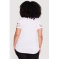 thumbnail image 4 of Women's Plus Size Blessed 01 Camo Graphic Print Side Ruched Tee, 4 of 4