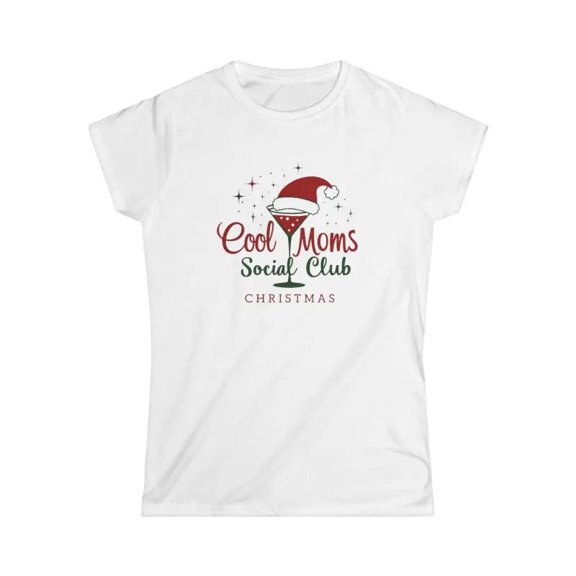 Women's Tee Cool Moms Social Club Christmas Martini Shirt