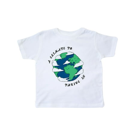 

Inktastic A Climate to Thrive in with Cartoon Earth Gift Toddler Boy or Toddler Girl T-Shirt