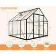 thumbnail image 4 of Jocisland 8x8x7 FT Polycarbonate Greenhouse, Walk-in Aluminum with 2 top-opening windows, 2 Swing Doors, Heavy Duty Outdoor Greenhouse, Black, 4 of 9
