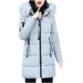 thumbnail image 1 of Veste d'Hiver pour Femmes Veste d'Hiver Épaisse pour Femmes Col Fermeture Éclair Poche Manteau Chaud Coton Chandail à Capuchon Vêtement d'Extérieur, 1 of 4