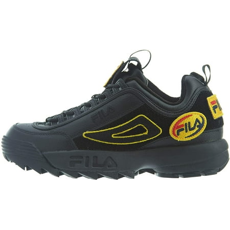 Fila Mens Disruptor II Custom Patch Sneakers 13 Black/Black/Black