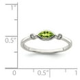 thumbnail image 2 of Auriga Fine Jewelry 925 Sterling Silver Rhodium-plated Polished Peridot and White Topaz Ring for Women Size- 7, 2 of 6