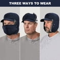 thumbnail image 5 of Winter Trooper Trapper Hat, Warm Russian Hats with Ear Flaps and Removable Facemask Hunting Ski Aviator Outdoor Windproof Cotton Polyamide Caps for Men and Women Adjustable Size(Blue), 5 of 7