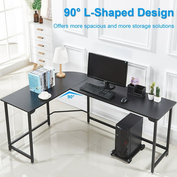 L Shape Corner Kids Computer Desk Pc Wood Steel Laptop Table