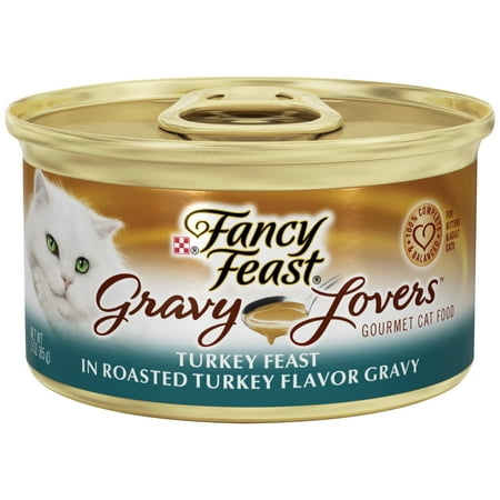 (24 Pack) Fancy Feast Gravy Lovers Turkey Feast in Roasted Turkey Flavor Gravy Wet Cat Food, 3 oz.