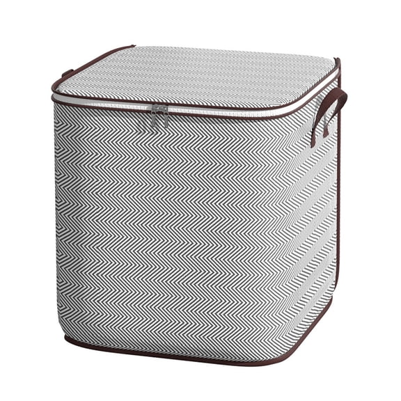 Extra Large Wavy Stripes Blanket Storage Container, 180L Breathable Clothes Bedding Pillow Sheet Storage Bag with Zipper, Non-Woven Moving Quilt Large Capacity Storage Bin,1PC(As Shown)