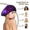 thumbnail image 3 of Universe Nebula Galaxy Sleep Cap Satin Bonnet Sleeping Hat Soft Elastic Night Hair Cover For Women, 3 of 8
