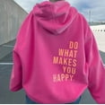 thumbnail image 2 of Do What Makes You Happy Letter Female Pullover Sweatshirts O-Neck Hoodie Casual Women Sweatshirts, 2 of 7