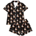 thumbnail image 6 of Outfits for Women Halloween Lightweight Graphic Lapel Short Sleeve Buttoned Pocket Top And Shorts 2 Piece At Home Wear Women's Clothing Sets L, 6 of 6